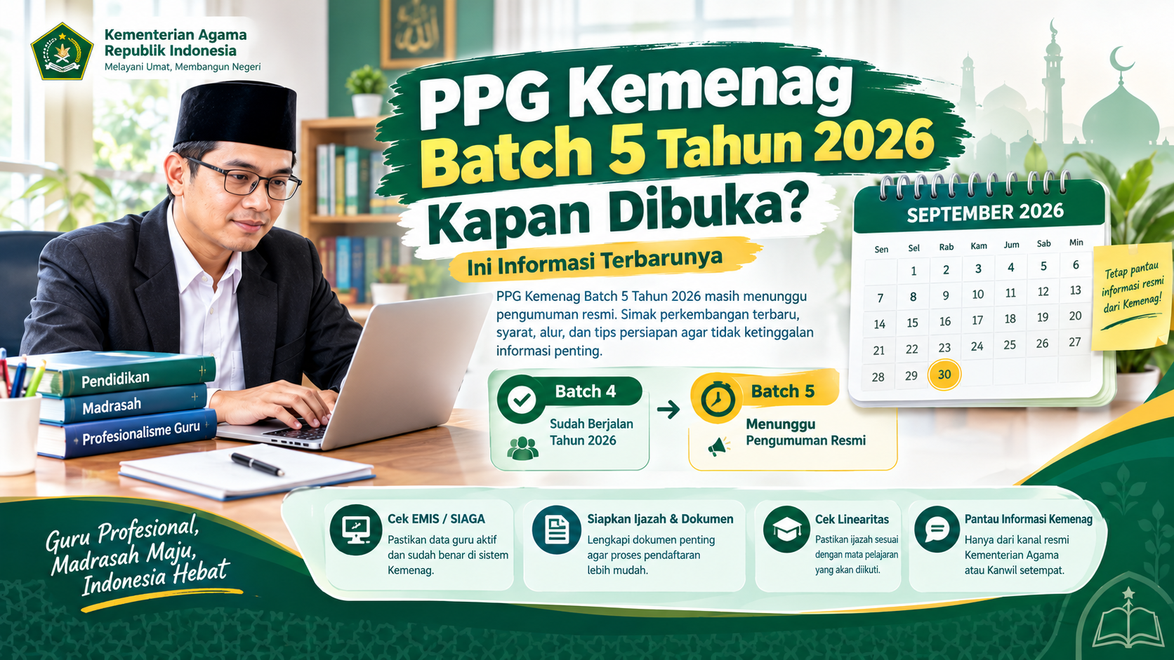 PPG Kemenag Batch 5 Tahun 2026 Kapan Dibuka